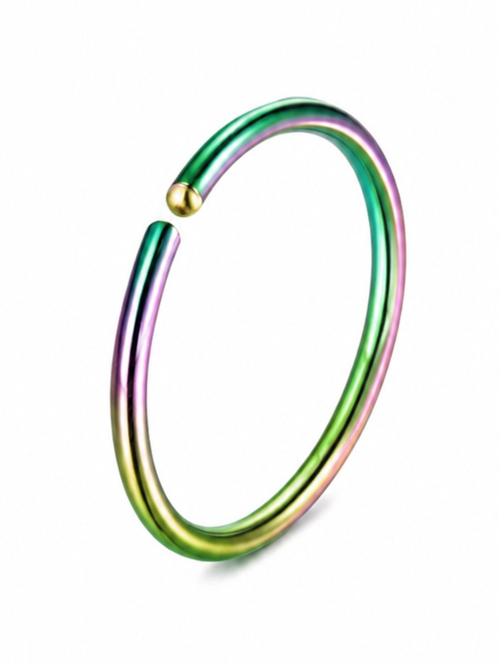 Rainbow Fixed Hoop Nose Ring 20G 8mm Stainless Steel